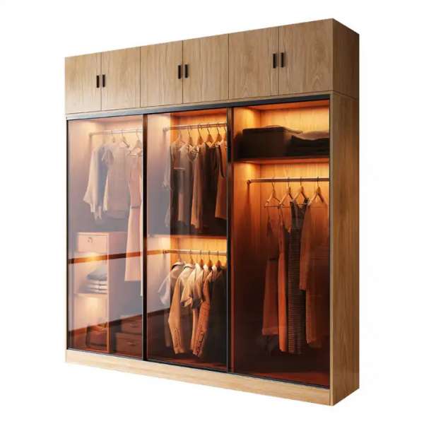 Tủ cánh kính gỗ công nghiệp quần áo dành cho phòng ngủ QA145